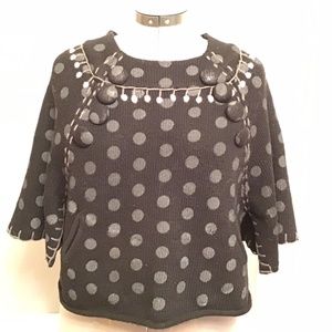 Vintage Freelance black gray polka dot S/M sweater